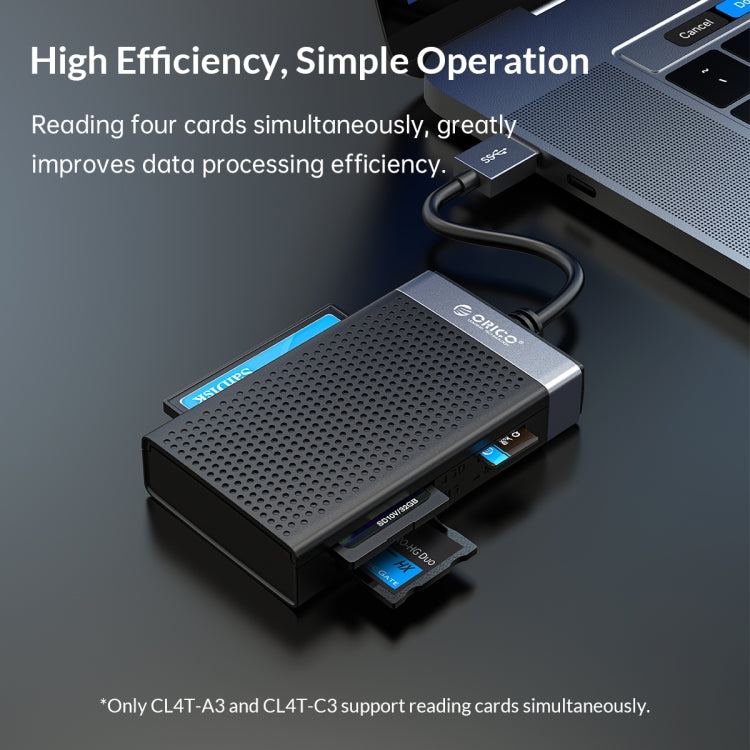ORICO CL4T-C3 4-in-1 Simultaneously Type-C Multifunction Card Reader(Black)