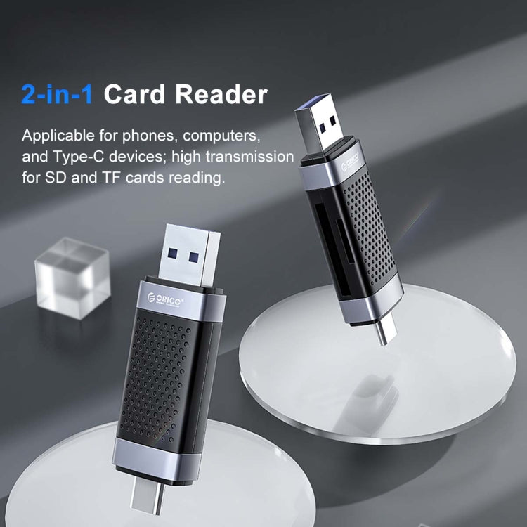 ORICO CS2D-A3 TF/SD Dual Port USB-A3.0 Single Read Card Reader(Black)