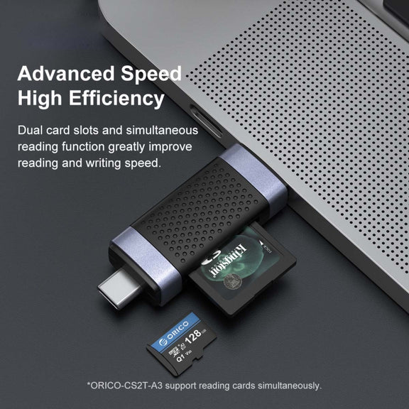 ORICO CS2D-A3 TF/SD Dual Port USB-A3.0 Single Read Card Reader(Black)
