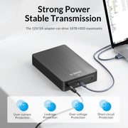 ORICO HM25C3 2.5 inch USB3.1 Gen1 Type-C Hard Drive Enclosure, Plug:EU Plug(Black)