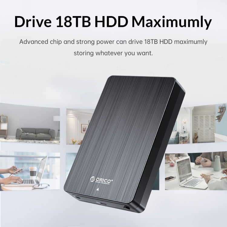 ORICO HM25C3 2.5 inch USB3.1 Gen1 Type-C Hard Drive Enclosure, Plug:EU Plug(Black)