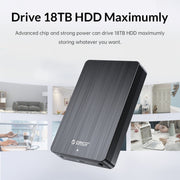ORICO HM25C3 2.5 inch USB3.1 Gen1 Type-C Hard Drive Enclosure, Plug:EU Plug(Black)