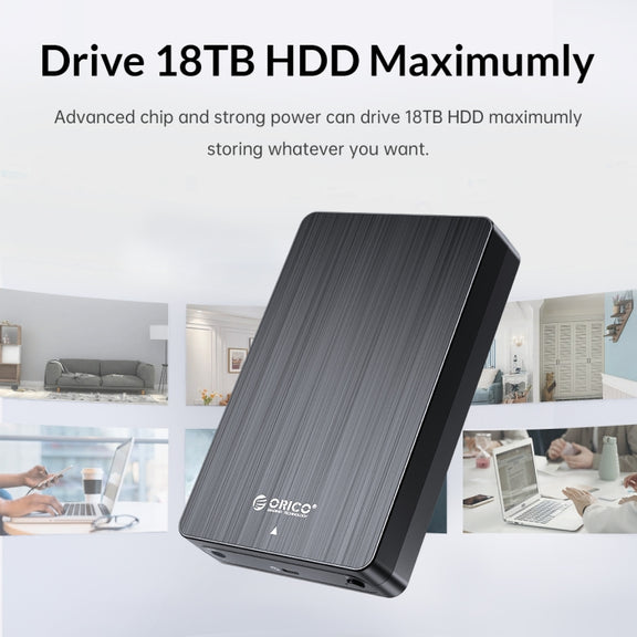 ORICO HM25C3 2.5 inch USB3.1 Gen1 Type-C Hard Drive Enclosure, Plug:EU Plug(Black)