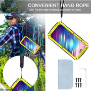 For iPhone 14 Pro R-JUST Shockproof Water-resistant Dust-proof Case with Holder(Yellow)