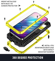 For iPhone 14 Pro R-JUST Shockproof Water-resistant Dust-proof Case with Holder(Yellow)