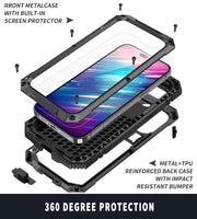 For iPhone 14 Pro R-JUST Shockproof Water-resistant Dust-proof Case with Holder(Black)