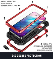 For iPhone 14 Pro Max R-JUST Shockproof Water-resistant Dust-proof Case with Holder (Red)
