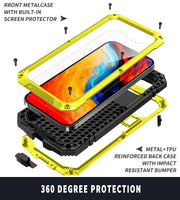 For iPhone 14 R-JUST Shockproof Water-resistant Dust-proof Case with Holder (Yellow)