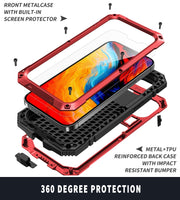For iPhone 14 Plus R-JUST Shockproof Water-resistant Dust-proof Case with Holder (Red)