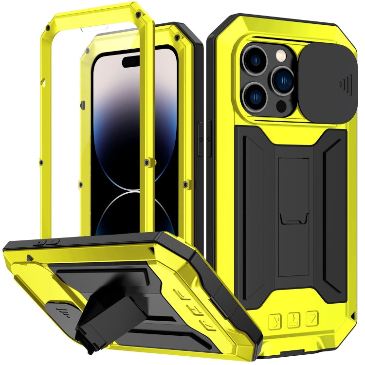 For iPhone 14 Pro R-JUST Shockproof Life Water-resistant Dust-proof Case(Yellow)