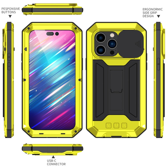 For iPhone 14 Pro R-JUST Shockproof Life Water-resistant Dust-proof Case(Yellow)
