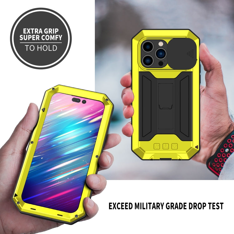 For iPhone 14 Pro R-JUST Shockproof Life Water-resistant Dust-proof Case(Yellow)