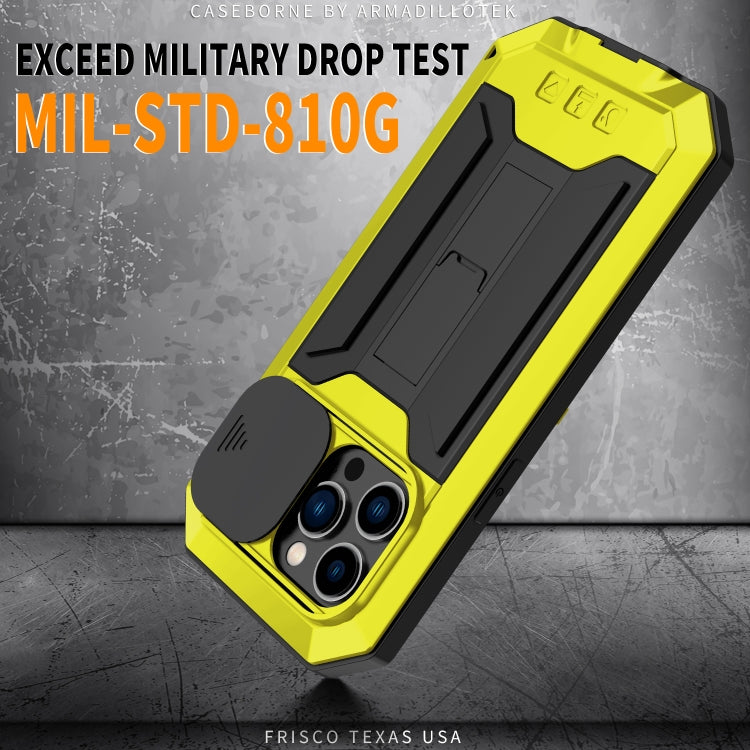 For iPhone 14 Pro R-JUST Shockproof Life Water-resistant Dust-proof Case(Yellow)