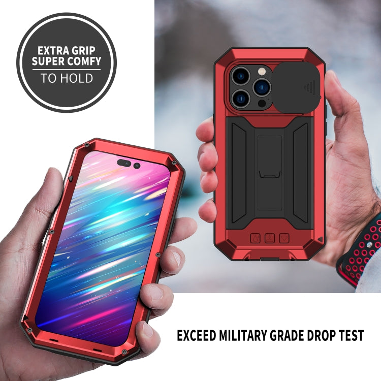 For iPhone 14 Pro R-JUST Shockproof Life Water-resistant Dust-proof Case(Red)