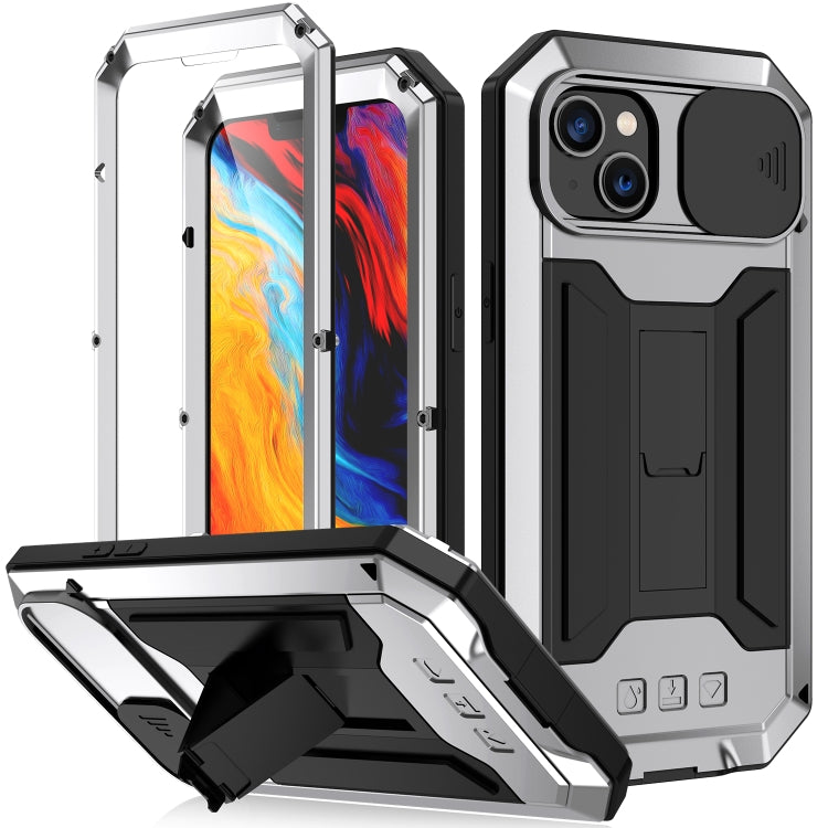 For iPhone 14 R-JUST Shockproof Life Water-resistant Dust-proof Case (Silver)