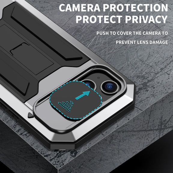 For iPhone 14 R-JUST Shockproof Life Water-resistant Dust-proof Case (Silver)