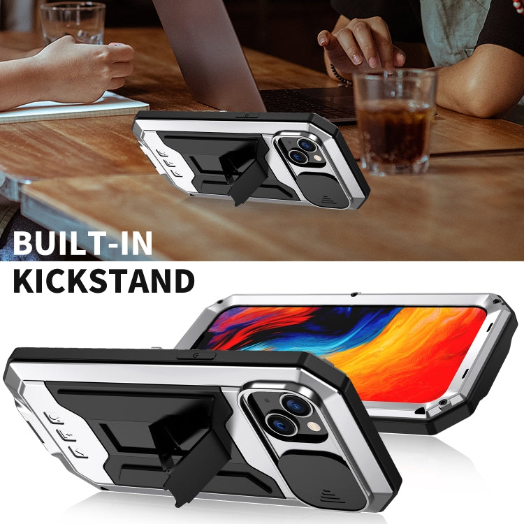 For iPhone 14 R-JUST Shockproof Life Water-resistant Dust-proof Case (Silver)