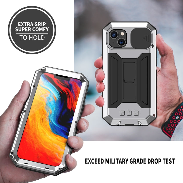 For iPhone 14 Plus R-JUST Shockproof Life Water-resistant Dust-proof Case (Silver)