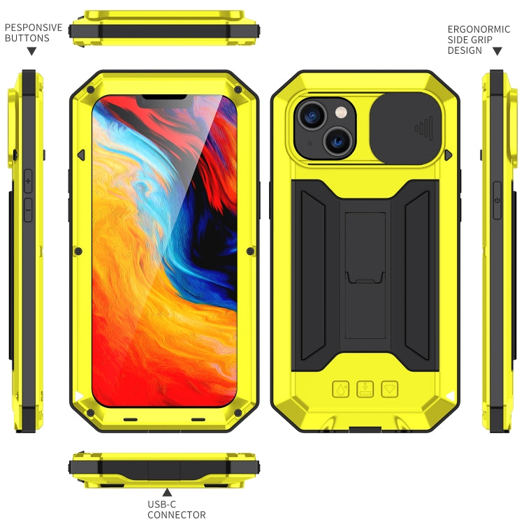 For iPhone 14 Plus R-JUST Shockproof Life Water-resistant Dust-proof Case (Yellow)