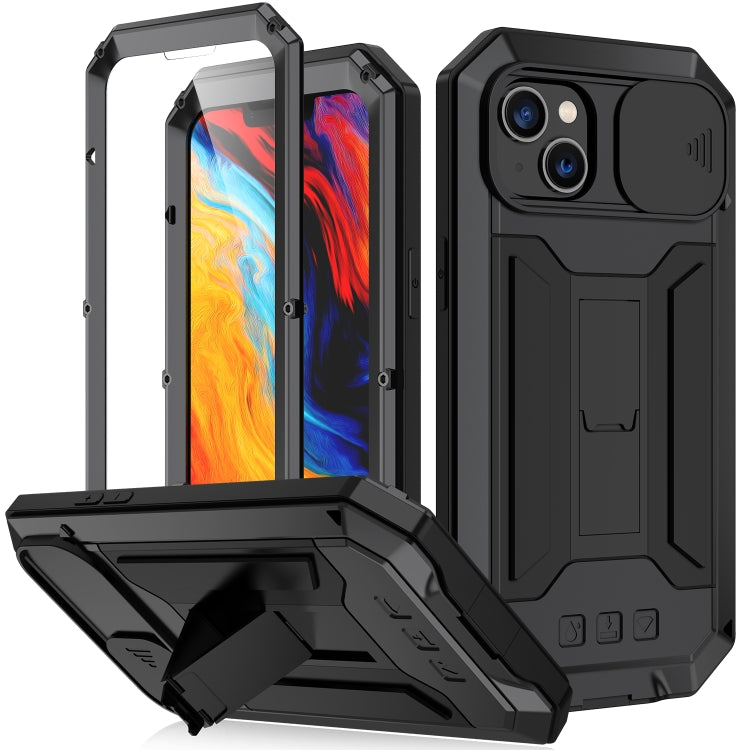 For iPhone 14 Plus R-JUST Shockproof Life Water-resistant Dust-proof Case (Black)