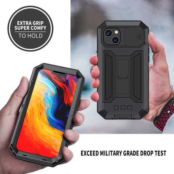 For iPhone 14 Plus R-JUST Shockproof Life Water-resistant Dust-proof Case (Black)