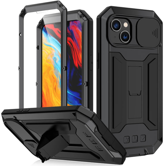 For iPhone 14 Plus R-JUST Shockproof Life Water-resistant Dust-proof Case (Black)