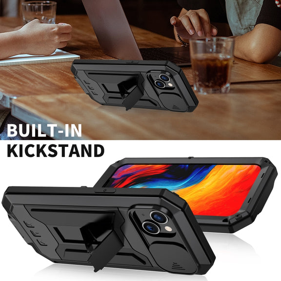 For iPhone 14 Plus R-JUST Shockproof Life Water-resistant Dust-proof Case (Black)