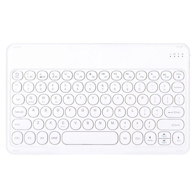 Round Cap Bluetooth Keyboard Leather Case with Pen Slot, without Touchpad For Samsung Galaxy Tab S7(Rose Gold+White Keyboard)