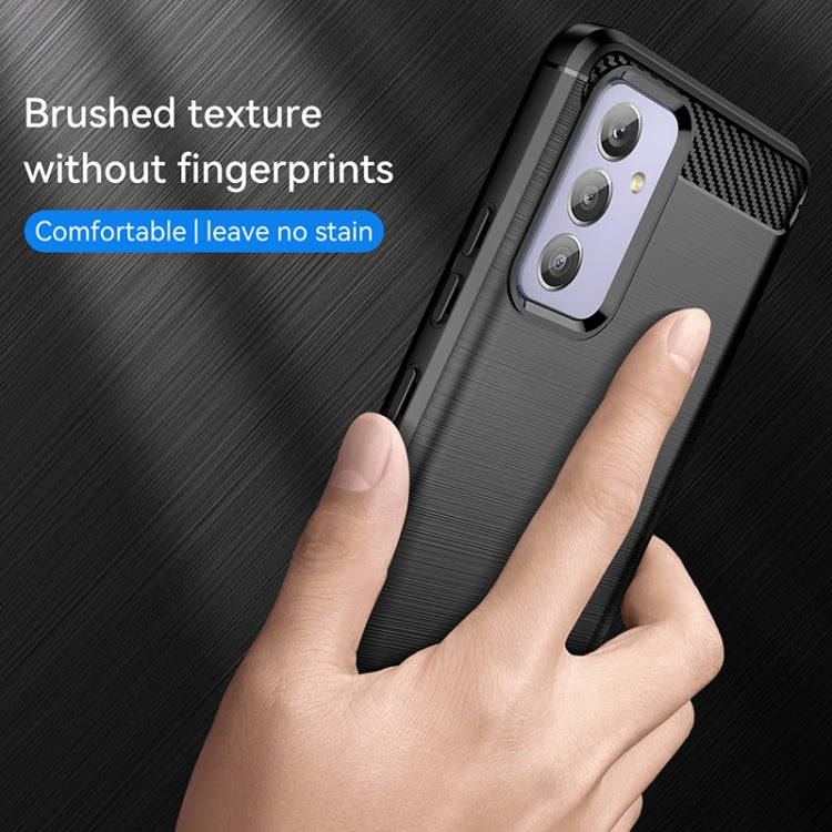 For Samsung Galaxy Quantum 2 Brushed Texture Carbon Fiber TPU Phone Case(Black)