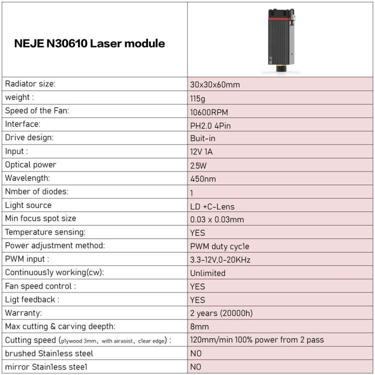 NEJE MASTER 3 Laser Engraver with N30610 Laser Module(EU Plug)