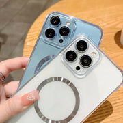 For iPhone 14 Pro Max Frameless Glass CD MagSafe Case (Sierra Blue)