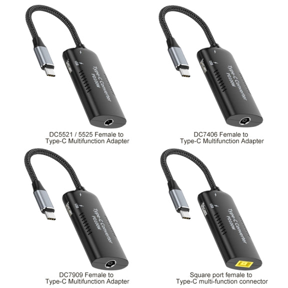 DC5521 / 5525 + Type-C + USB Female to Type-C Multifunction Apapter