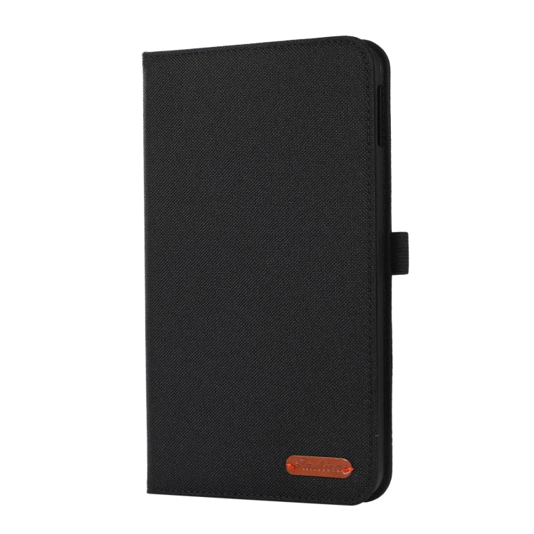 For Nokia T10 Fabric PU + TPU Flip Tablet Leather Case(Black)