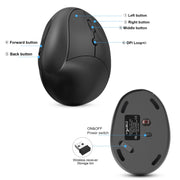X10 2.4G Wireless Rechargeable Vertical Ergonomic Gaming Mouse(Black)