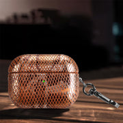 J01 Mesh Snakeskin Headphone Case For AirPods Pro(Orange)
