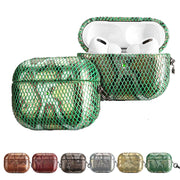 J01 Mesh Snakeskin Headphone Case For AirPods Pro(Orange)
