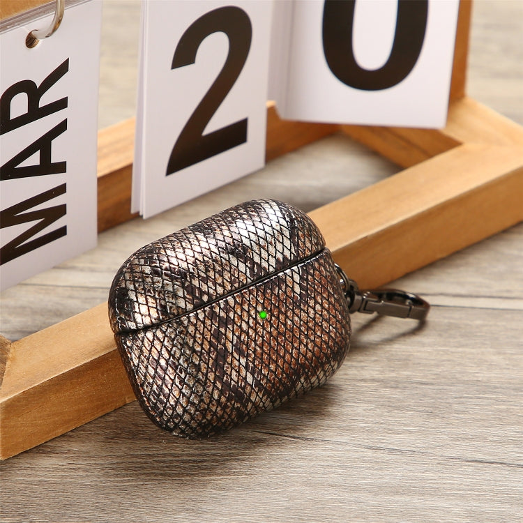 J01 Mesh Snakeskin Headphone Case For AirPods 3(Black)