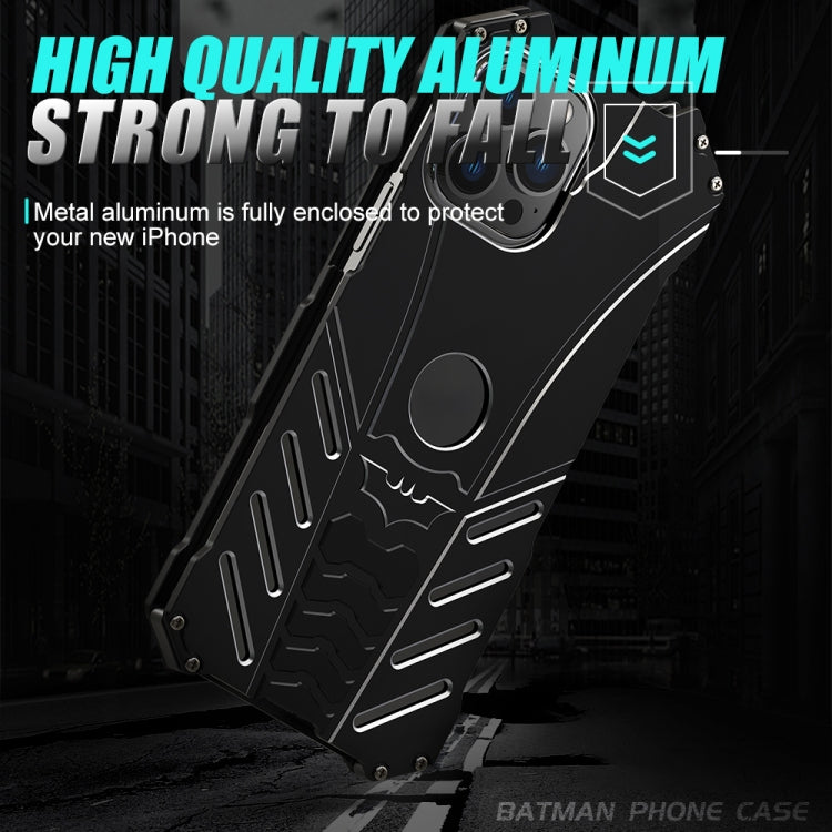 For iPhone 14 Pro Max R-JUST Batman Metal Mobile Phone Protective Case (Black)