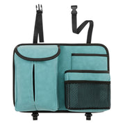 Car Seat Back Hanging Bag Sheepskin Leather Storage Bag With Hook(Blue)