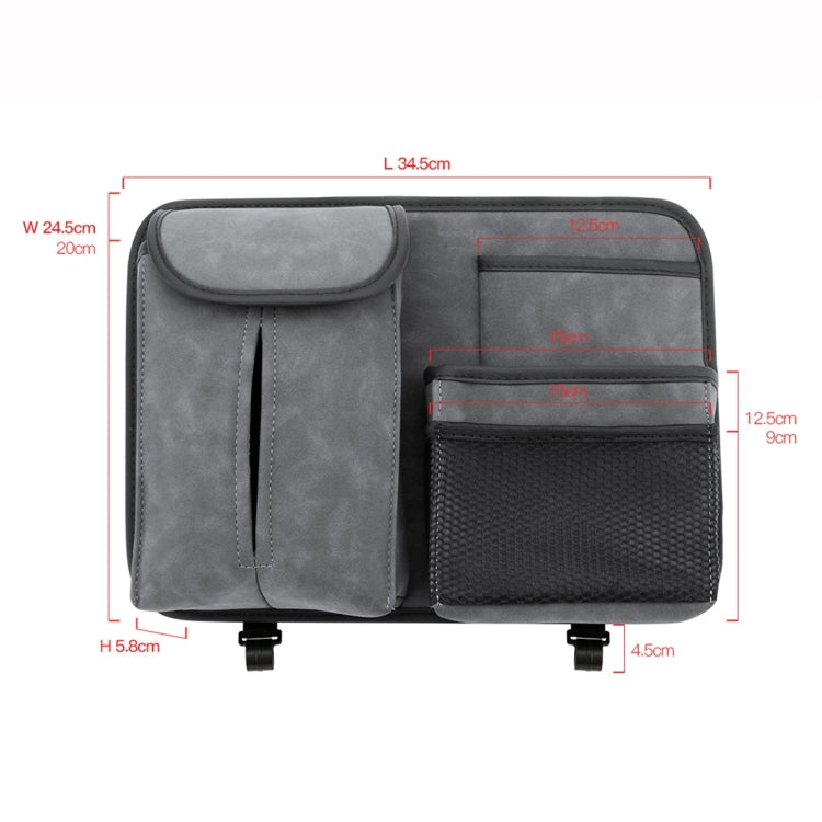 Car Seat Back Hanging Bag Sheepskin Leather Storage Bag With Hook(Blue)
