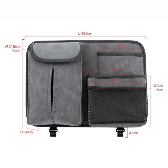 Car Seat Back Hanging Bag Sheepskin Leather Storage Bag With Hook(Black)