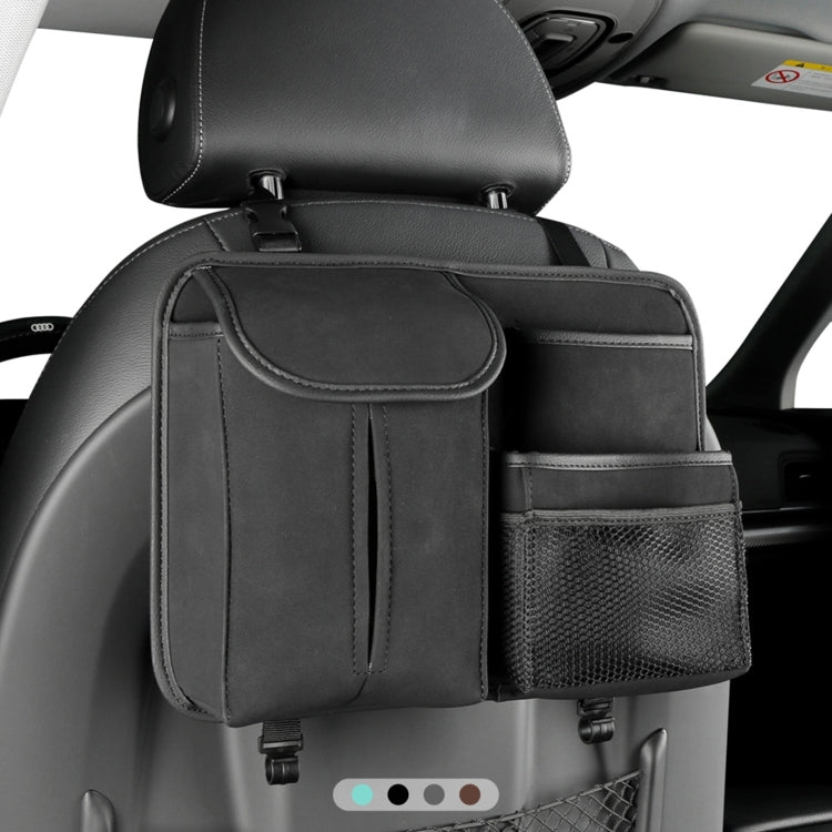 Car Seat Back Hanging Bag Sheepskin Leather Storage Bag With Hook(Blue)