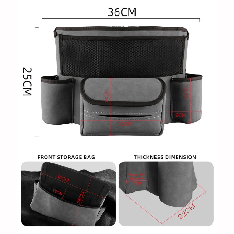 Car Center Console Hanging Bag Sheepskin Leather Storage Bag(Black)