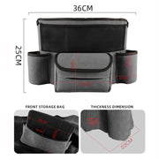 Car Center Console Hanging Bag Sheepskin Leather Storage Bag(Black)