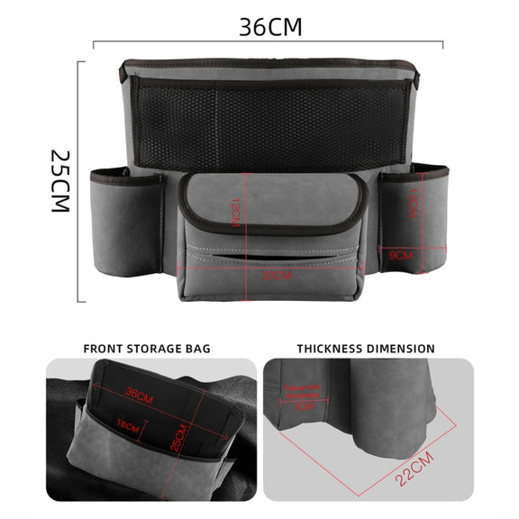 Car Center Console Hanging Bag Sheepskin Leather Storage Bag(Black)
