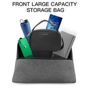 Car Center Console Hanging Bag Sheepskin Leather Storage Bag(Black)