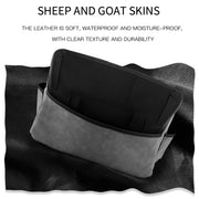 Car Center Console Hanging Bag Sheepskin Leather Storage Bag(Black)