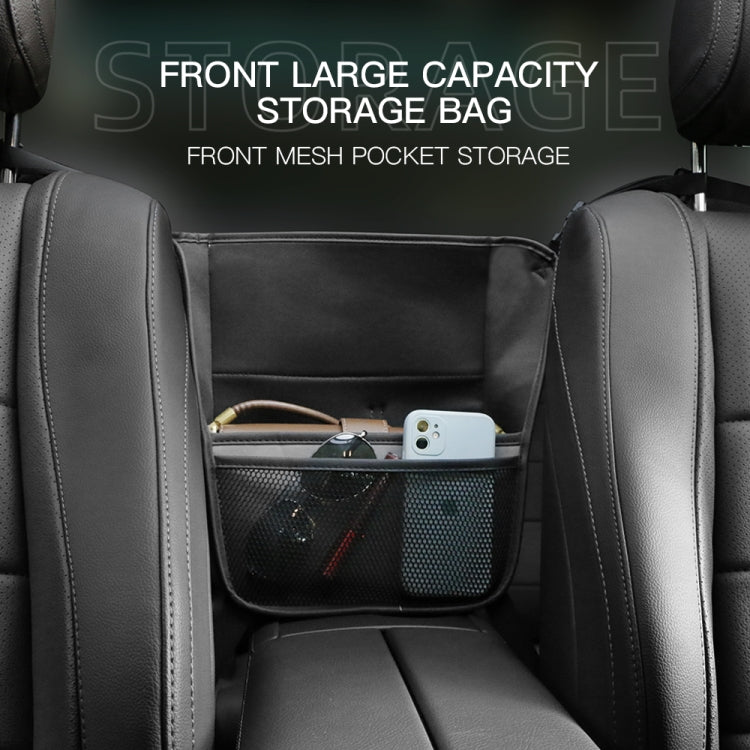 Car Center Console Hanging Bag Sheepskin Leather Storage Bag(Black)