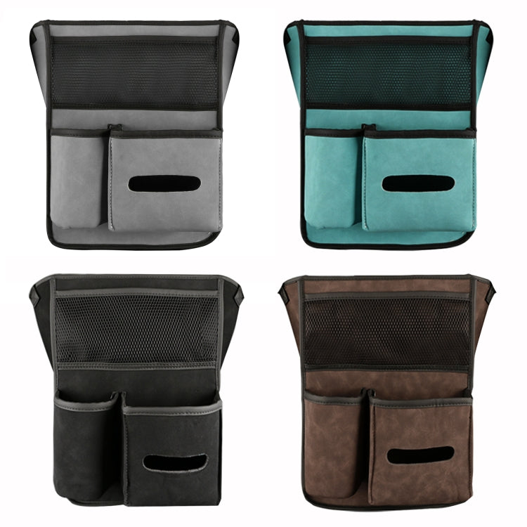 Car Center Console Hanging Bag Sheepskin Leather Storage Bag(Brown)