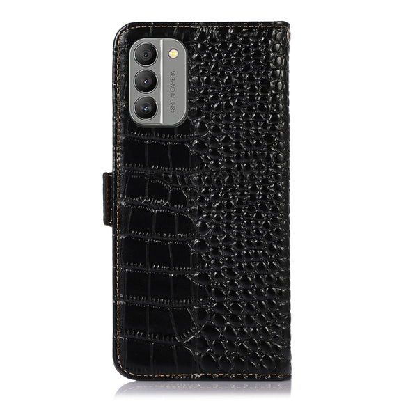 For Nokia G400 Crocodile Top Layer Cowhide Leather Phone Case(Black)